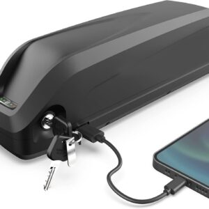 E-Bike Lithium Battery 48V, Electric Bicycle Battery 48V 17.5Ah with Charger, 5-Pin USB Port for 1000W-250W Motor