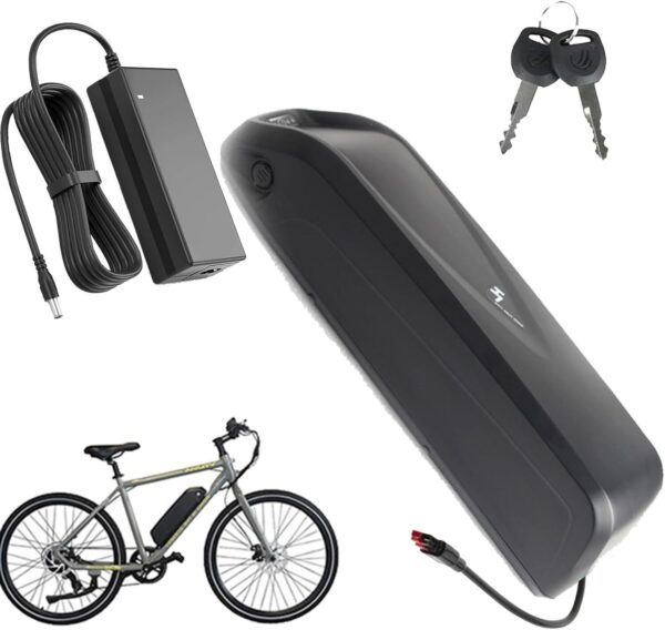 E-Bike Lithium Battery 48V, Electric Bicycle Battery 48V 17.5Ah with Charger, 5-Pin USB Port for 1000W-250W Motor