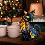 Stained Glass Cat Lamp