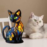 Stained Glass Cat Lamp