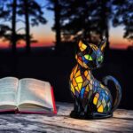 Stained Glass Cat Lamp
