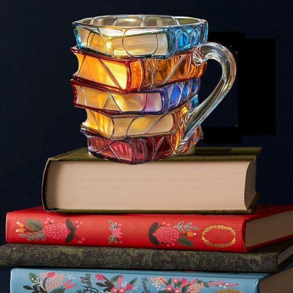 handmade colored glass coffee cup
